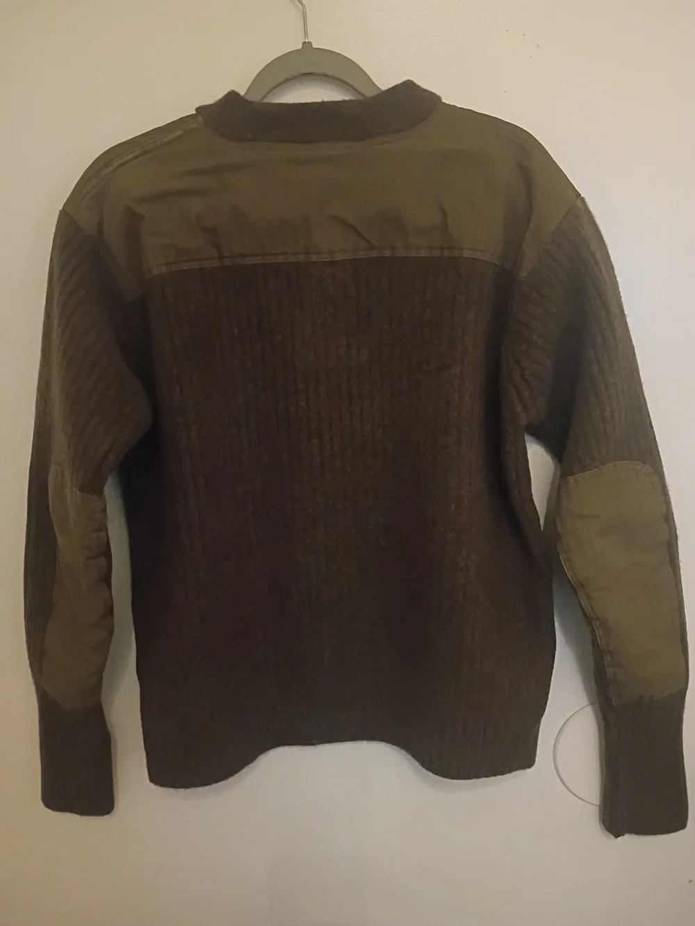 VTG L.L. Bean Men's Commando Henley Brown Wool Sweater Sz XL See Measurements